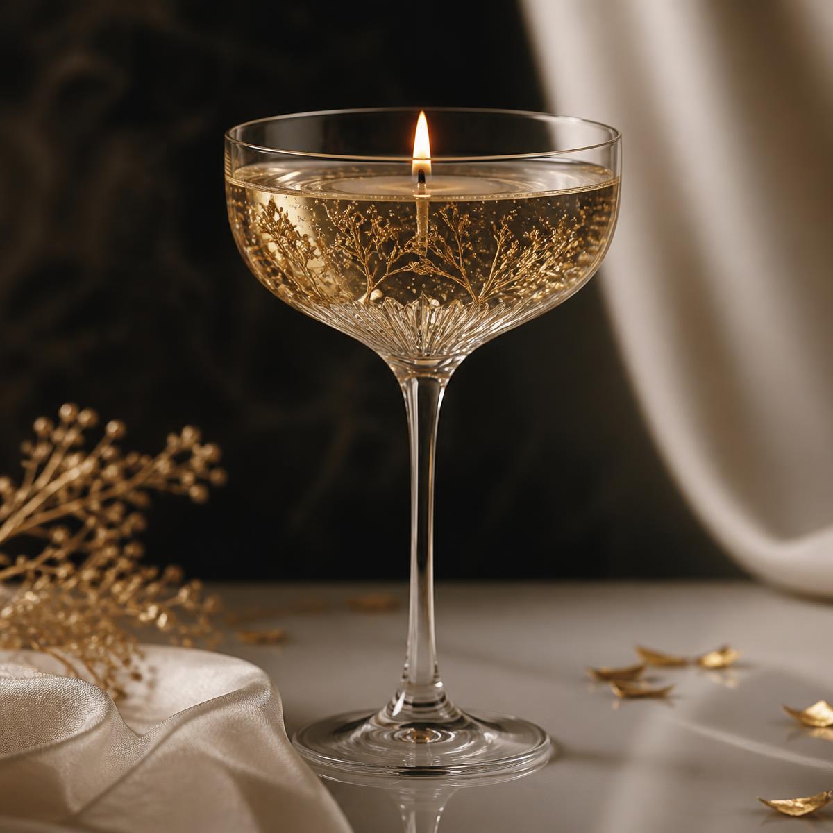 Champagne Gel Glass Candle